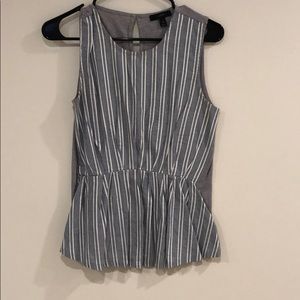 J. Crew Striped Peplum Top